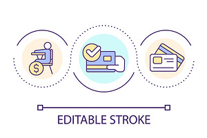 Teaching children to use credit card, an Outline Icon by IMG Visuals