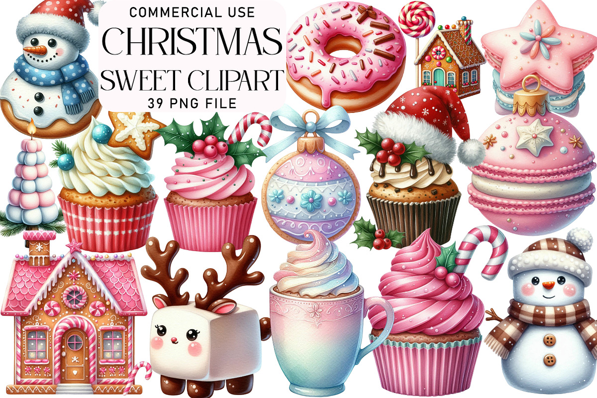 Sweet Christmas Clipart Bundle, an Illustration by Daily.Designs (Photo 1 of 5)