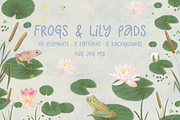 Frogs & Lily Pads, an Illustration by Petunia Prints (Thumbnail 1 of 6)