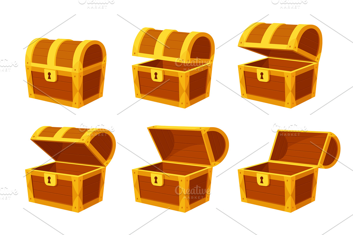 Chest animation. Game wooden antique, an Object Illustration by the8monkey