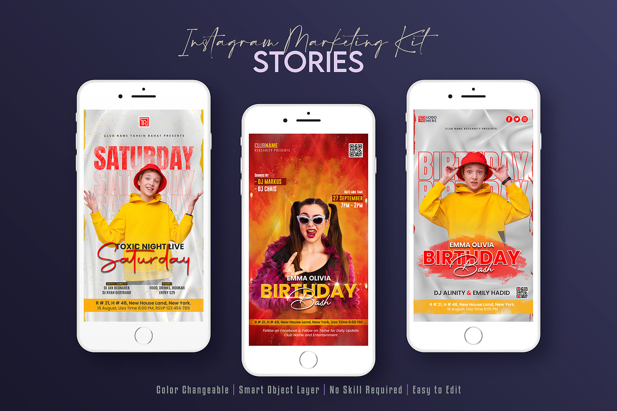 Birthday Social Media Post Bundle, a Social Media Template by Creative_View (Photo 7 of 8)