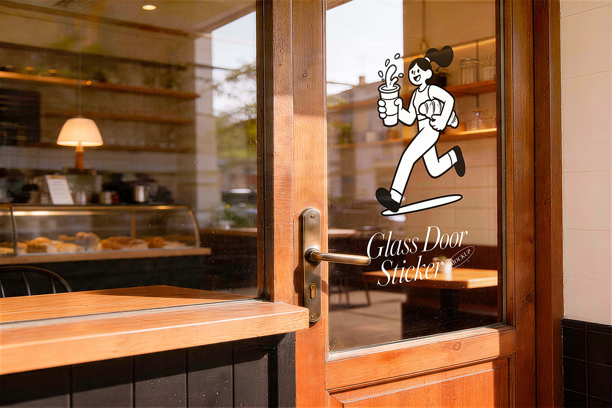 Cafe Glass Door Sticker Mockup, an Advertising Mockup by Pitchlook.Studio (Photo 3 of 4)