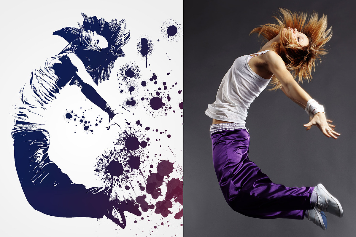 Vector Splash Photoshop Action, an Action Add-On by designvillage (Photo 11 of 15)