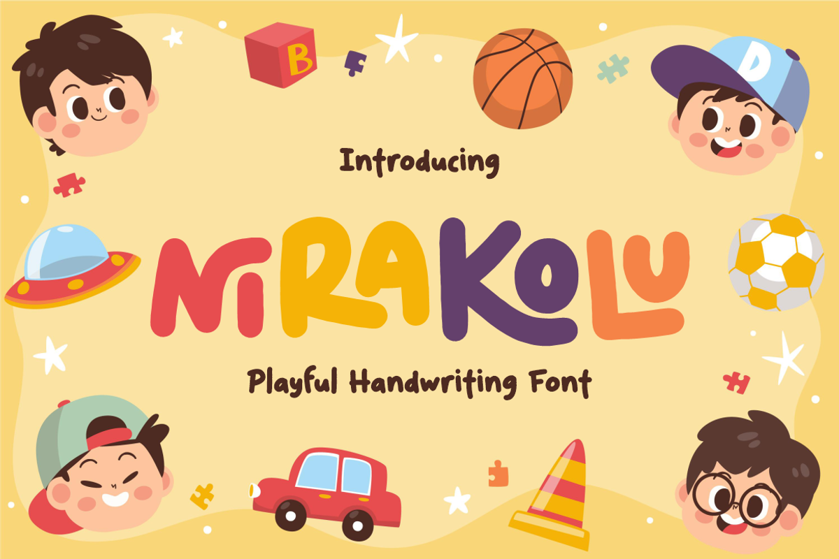 Nirakolu Playful Handwriting Font, a Font by PutraCetol Studio (Photo 1 of 5)
