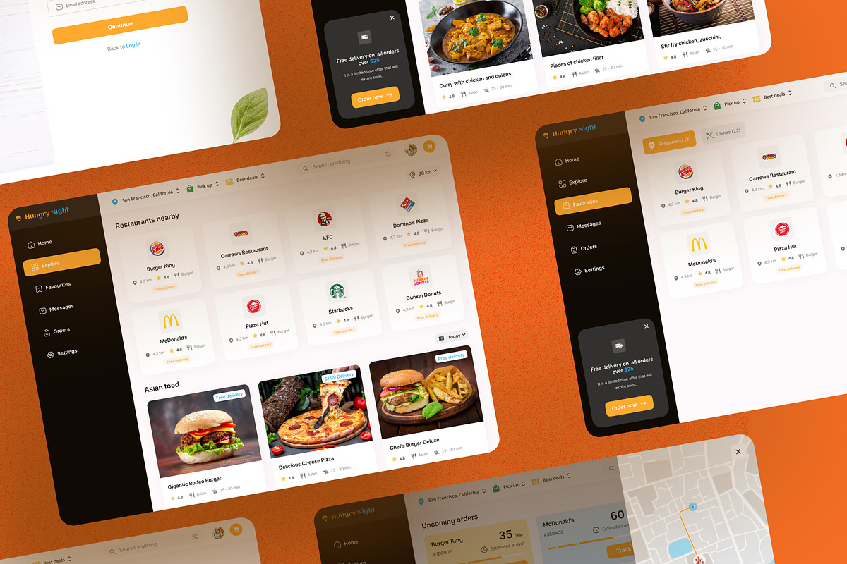 Food delivery Web App Figma file, an App Template by frameum (Photo 4 of 4)