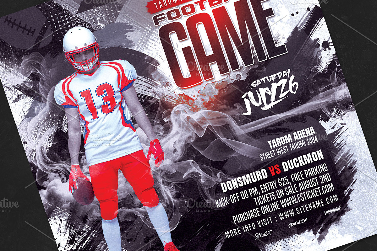 Football Game Flyer Template, a Flyer Template by Tarommir (Photo 3 of 3)