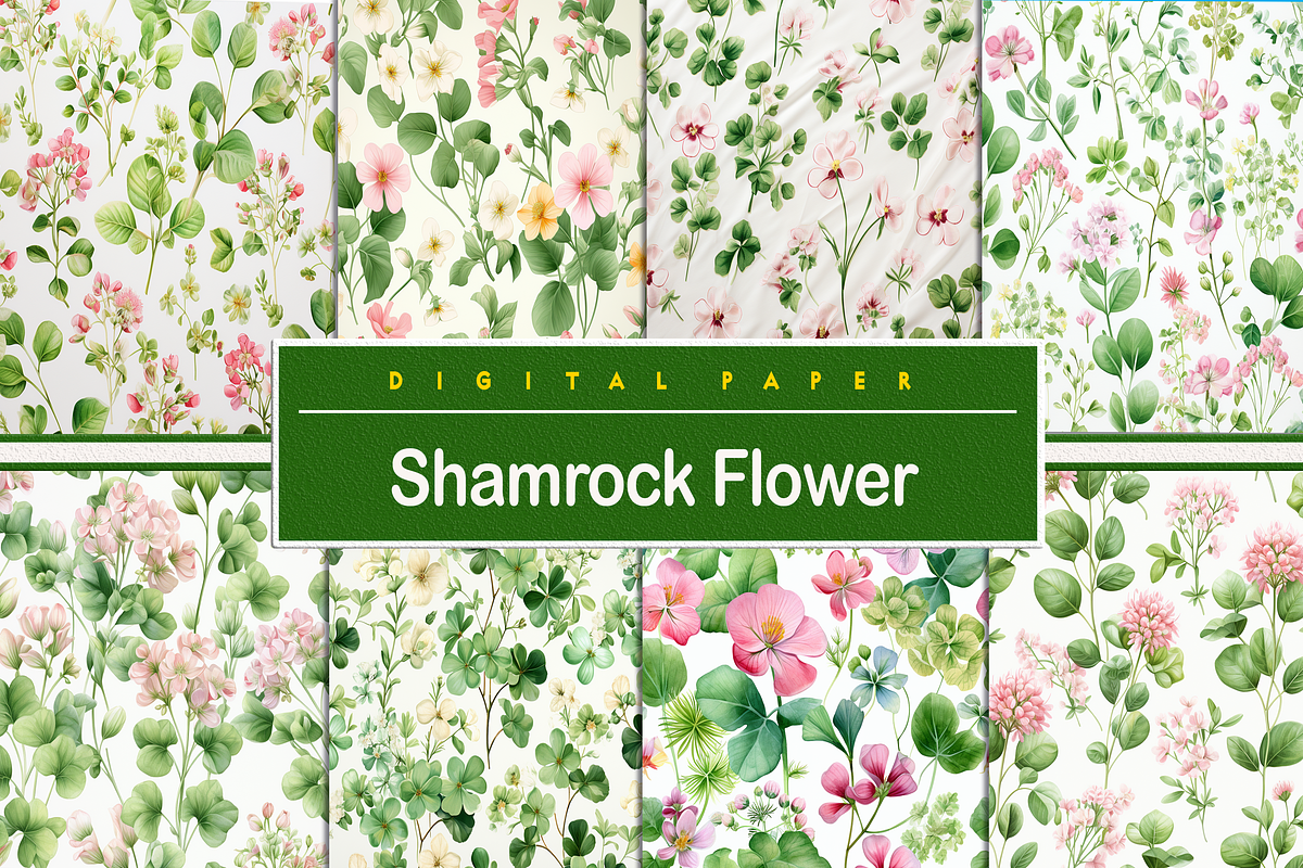 Shamrock Flower Pattern, a Background Graphic by Printable Treasure (Photo 1 of 4)