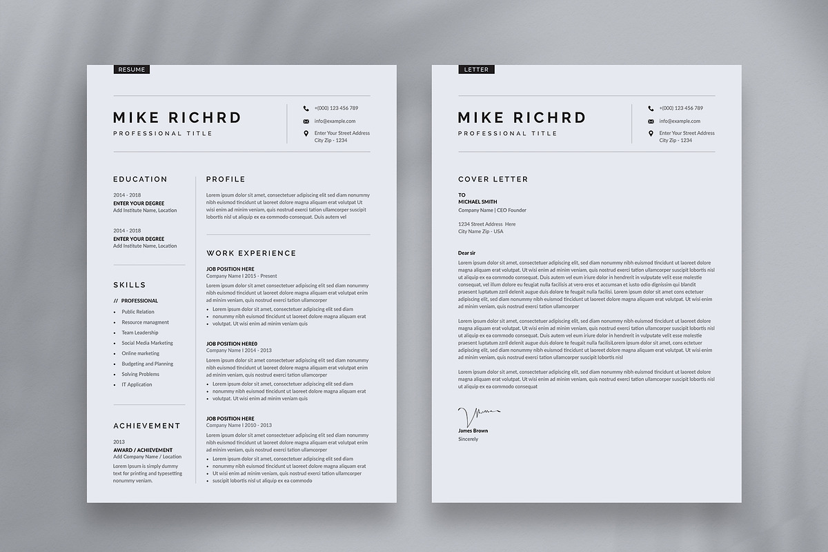 Clean Resume CV, a Resume Template by Aspect_Studio (Photo 2 of 6)