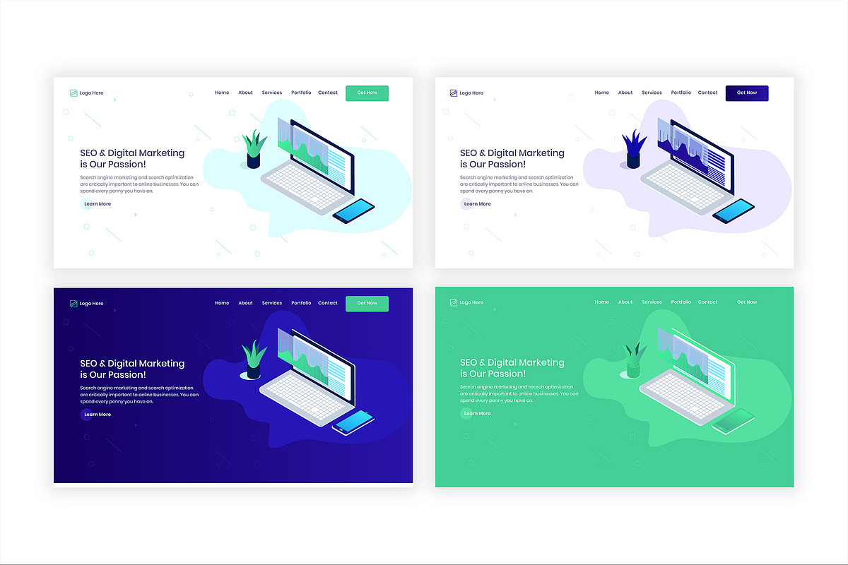 Website Header with illustration, a Device Mockup by Avabil (Photo 3 of 10)