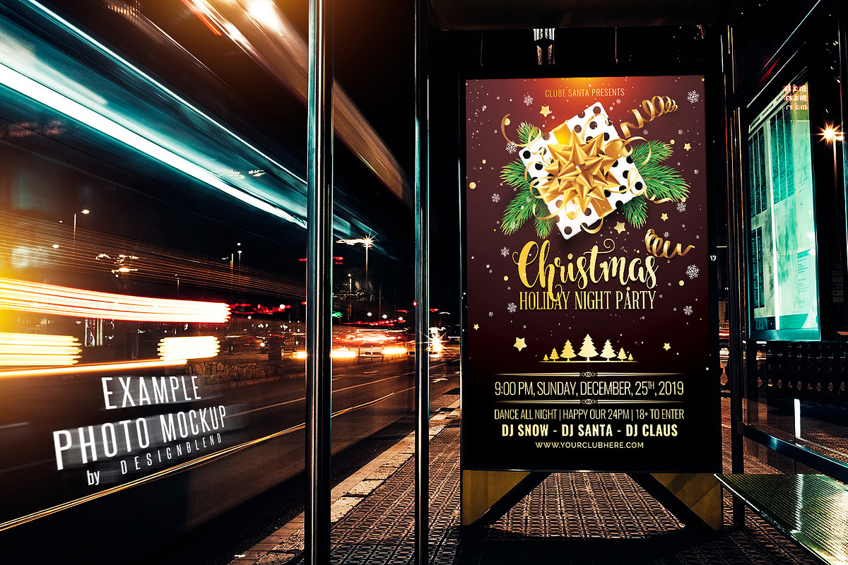 Christmas Holiday Night Party Flyer, a Flyer Template by designblends@gmail.com (Photo 3 of 3)
