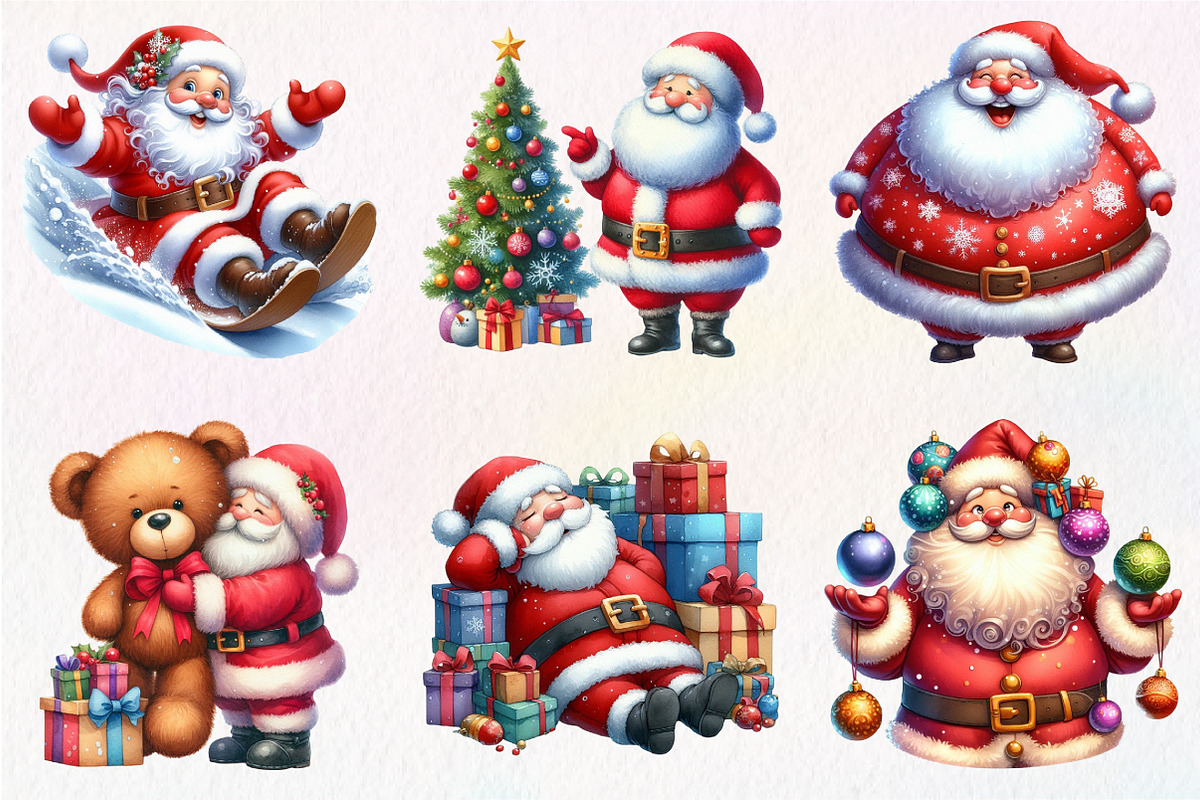 Christmas Funny Fat Santa Claus, an Illustration by Dream Creation (Photo 3 of 7)