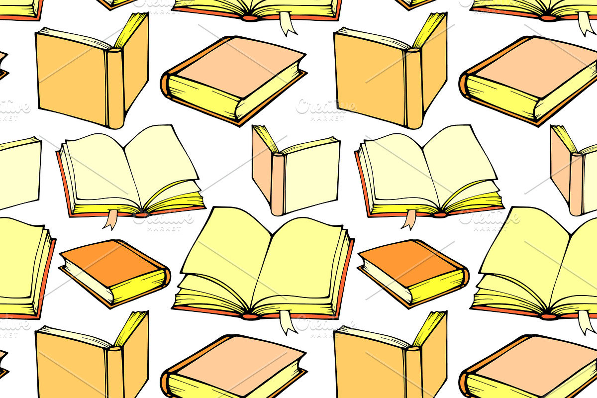 Books seamless pattern, a Pattern Graphic by IreneArt illustrations (Photo 3 of 9)