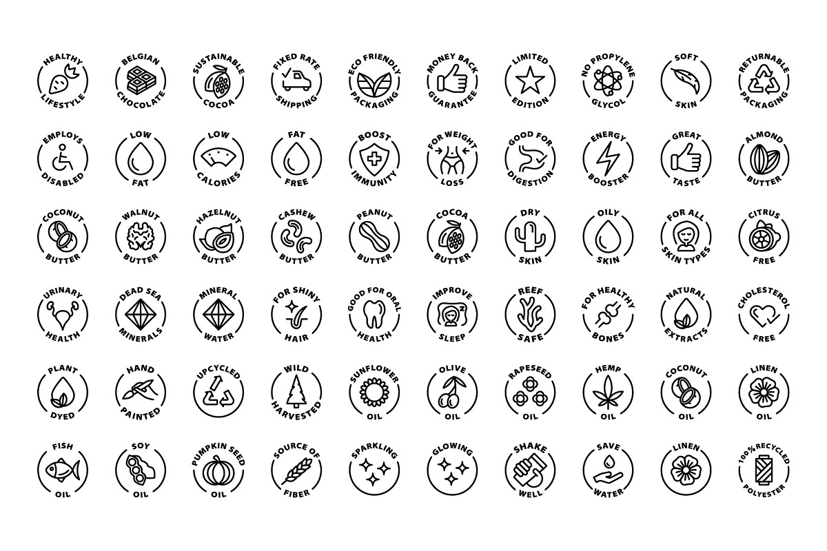 Round outline product icons, an Outline Icon by RevolutionizZed (Photo 2 of 3)