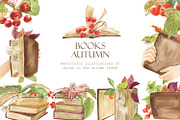Books. Autumn., an Illustration by Love Watercolor Store (Thumbnail 1 of 5)