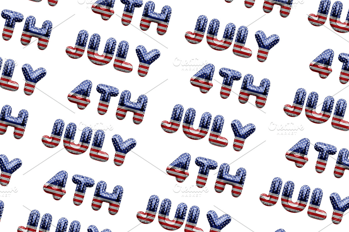 PATRIOT - USA flag foil balloon font preview 5