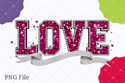 Rhinestone LOVE Valentine PNG, an Illustration by designcity5 (Thumbnail 1 of 8)