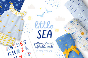 Little Sea. Patterns, Cards, ABC