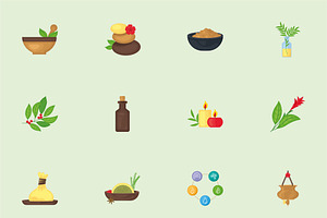 Ayurvedic Medicine Illustration Set, a Templates & Theme by studiogstock