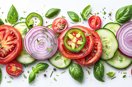 Fresh Salad Ingredients Flatlay, Gen, a Photo by LOGOCREATIVE