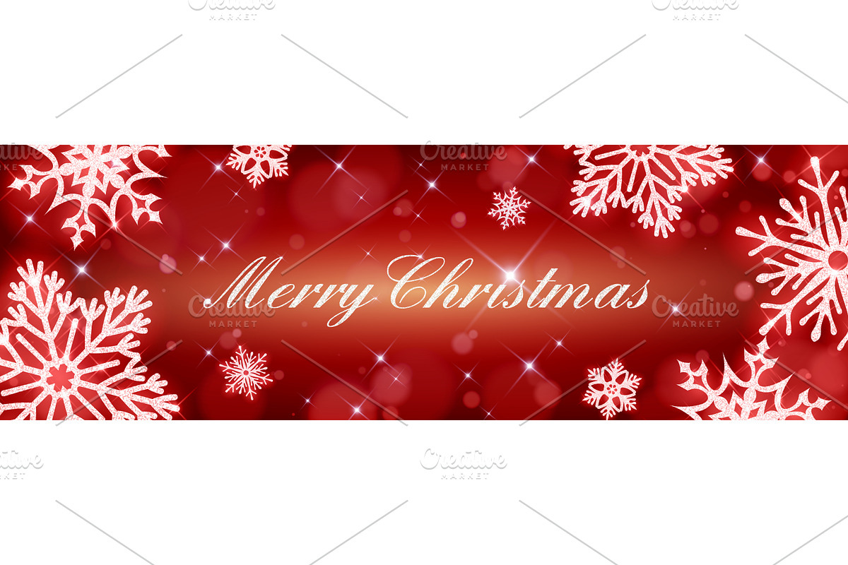 Silver glitter snowflake banner, an Illustration by art PVP - market