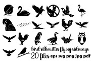 Bird Silhouettes Flying Sideways, an Animal Illustration by Designer_Momina (Thumbnail 1 of 21)