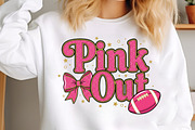 Preppy Pink out Football Bow Png, an Illustration by SinaCreation (Thumbnail 5 of 7)
