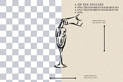Pouring Champagne In A Glass, a Food Illustration by CraftingOnSunday (Thumbnail 2 of 3)