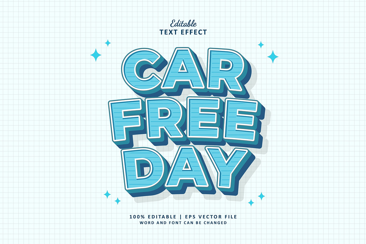 Text Effect Car Free Day, a Layer Style Add-On by Navy Graphic (Photo 1 of 2)