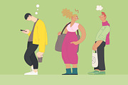 Waiting in line (vector), a Healthcare Illustration by Grivina's shop (Thumbnail 3 of 19)