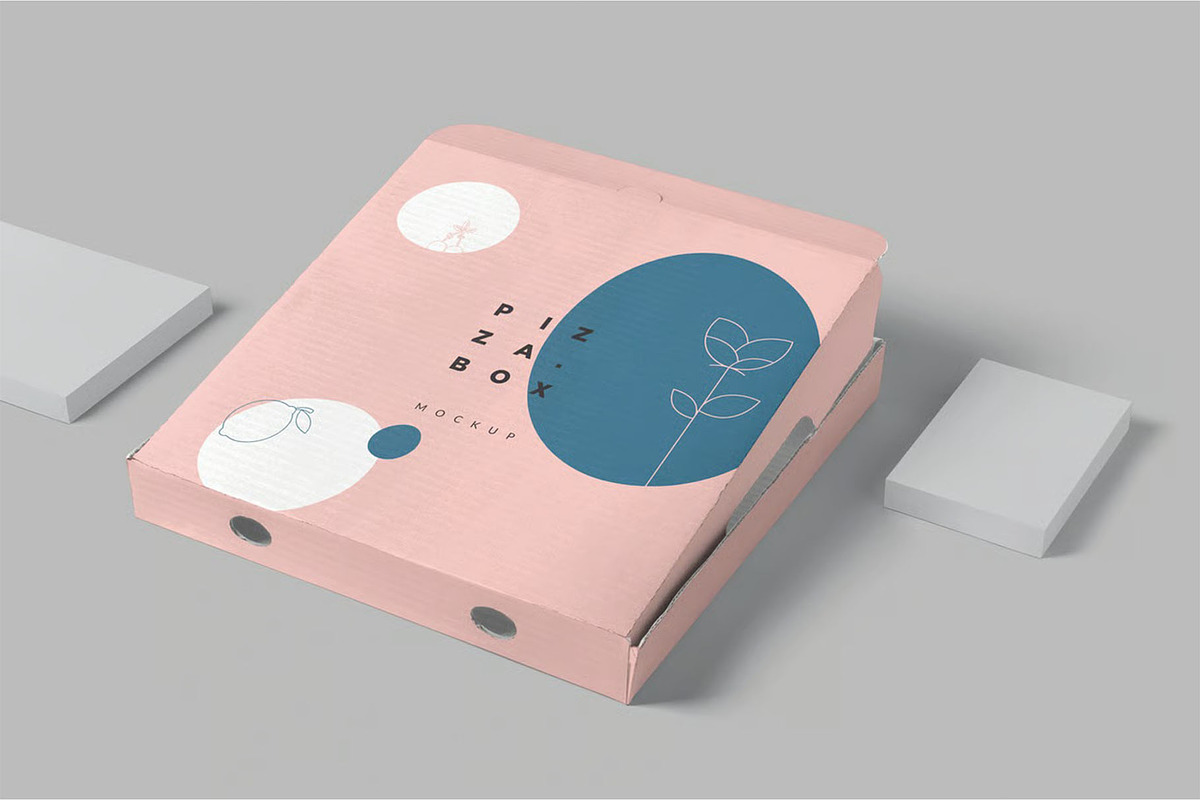 Pizza Box Mockup -Fast Food Pack, a Packaging Mockup by megostudi0 (Photo 4 of 7)
