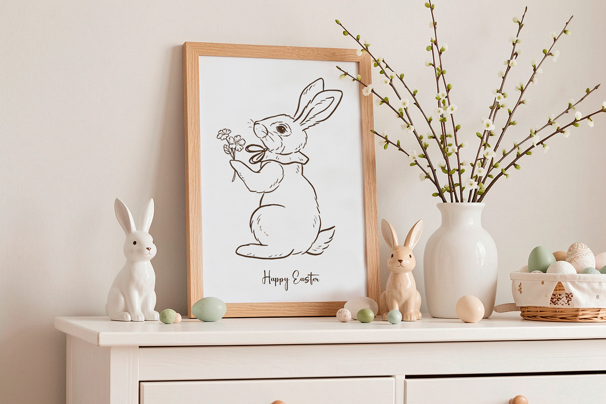 Easter rabbit hand-drawn vector set, a Decorative Illustration by AfonshinaArt (Photo 11 of 15)