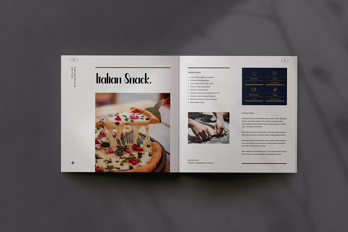 Square Cookbook / Recipe Book, a Brochure Template by Occy Design (Photo 5 of 8)