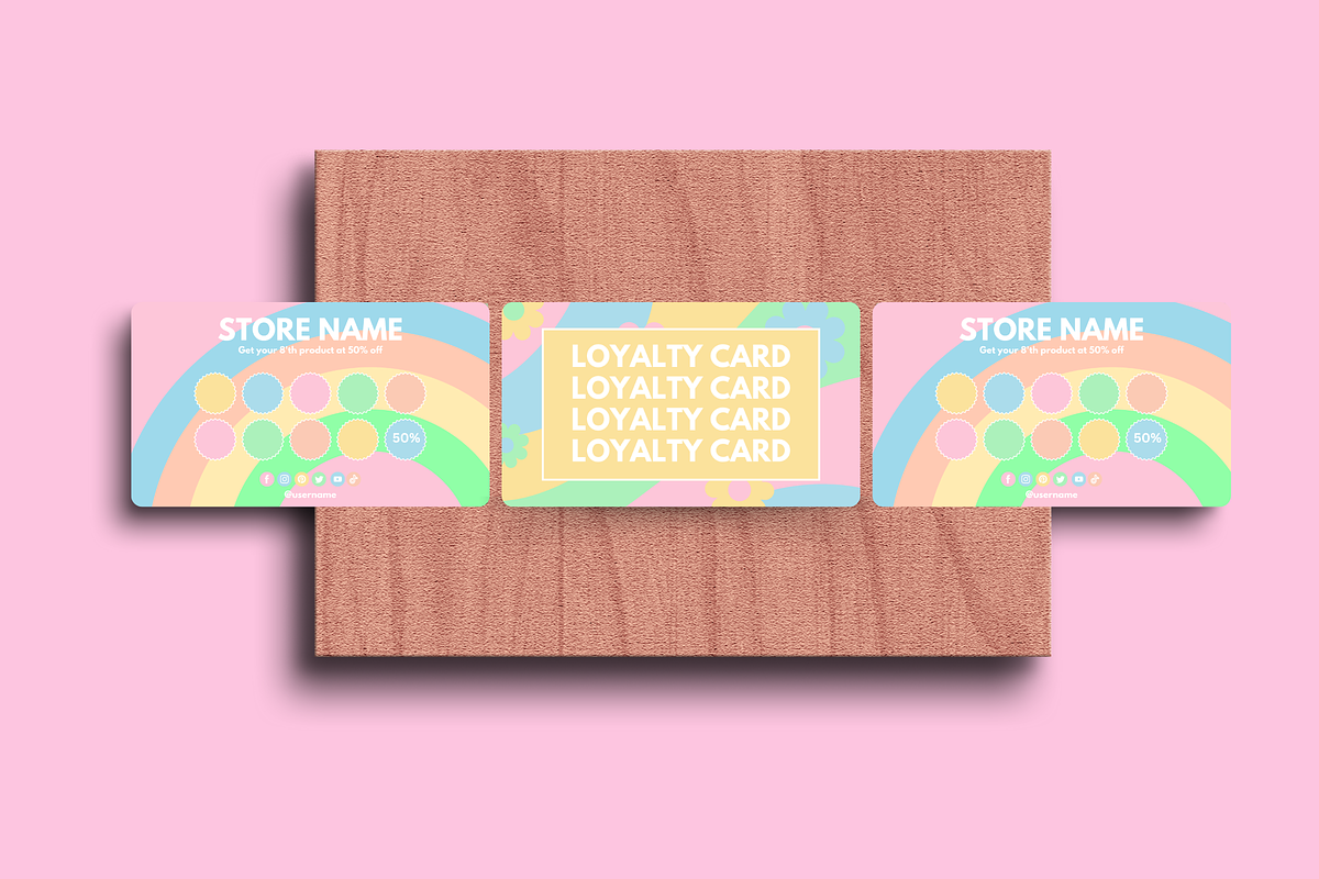 Bright & Cute Loyalty Card - 2 Sides, a Business Card Template by SunshineStudioBoutique (Photo 4 of 10)