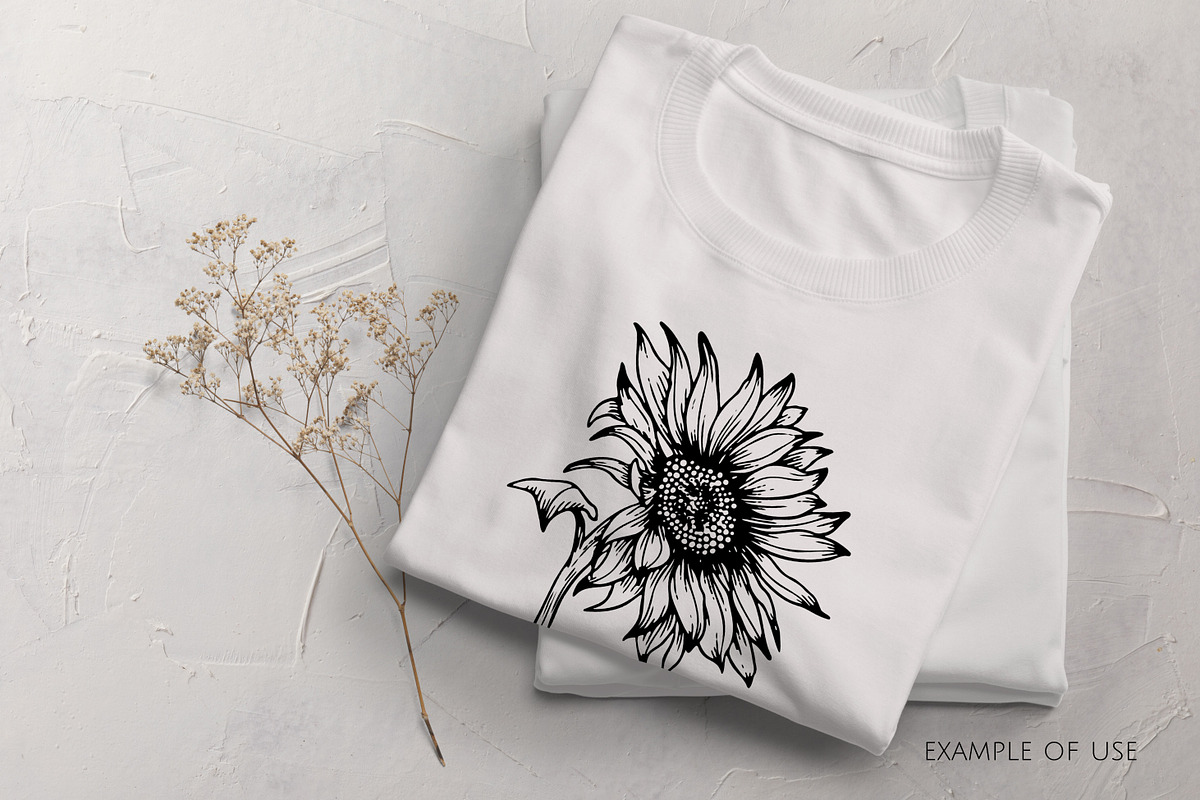 Sunflowers Outline Drawings, an Object Graphic by Dervik Art Store (Photo 7 of 7)
