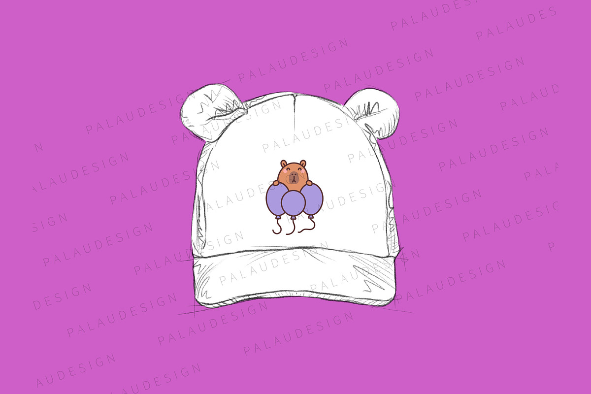 Cute Capybara with Balloons, an Animal Illustration by Palau (Photo 7 of 12)