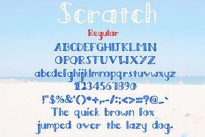 Scratch -Regular, Block, Italic Font