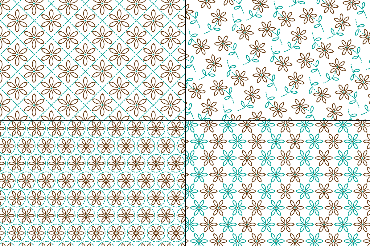 Turquoise Brown Embroidered Patterns preview 4