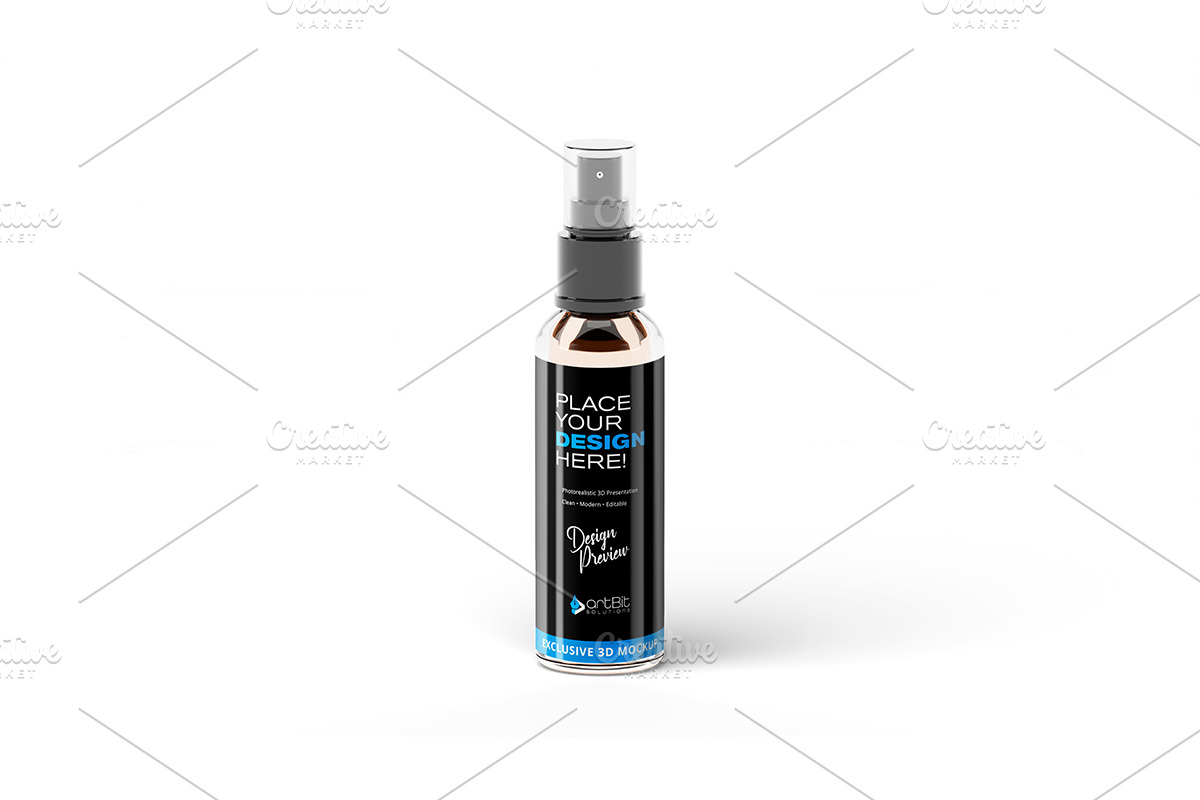 Cosmetic Spray Bottle Mockup Set, a Packaging Mockup by artBit Design Studio (Photo 6 of 6)