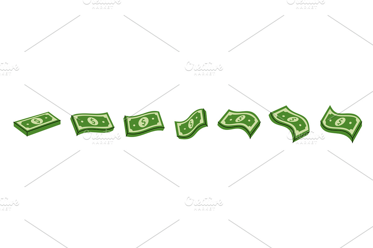 Set of dollar banknotes. Finance, a Finance Illustration by GraphiShop