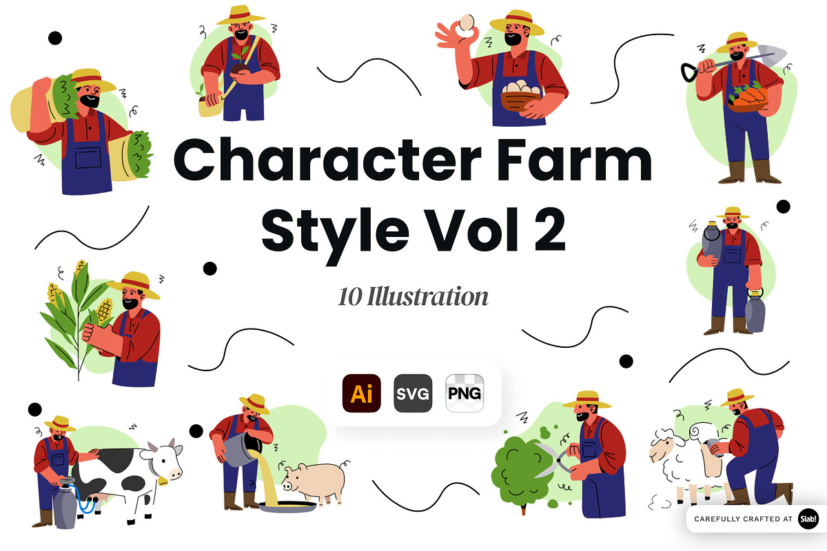 Character Farm Style Vol 2 – Farmer, an Object Graphic by SLAB! Design (Photo 1 of 3)