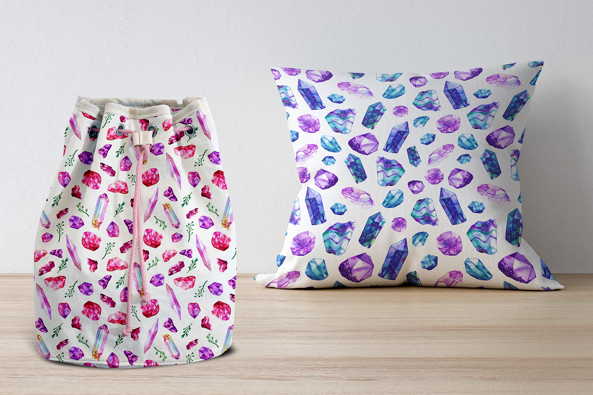 Watercolor Crystals Collection, an Illustration by Olga Alexeenko (Photo 7 of 7)