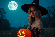 Moonlit Witch | Stock Photo, a Holiday Photo by Aura Canyon HQ (Thumbnail 1 of 5)