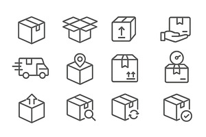 Collection of line art vector, a Transportation Illustration by ZinetroN