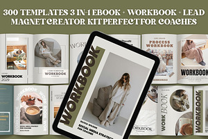 300 Coach Workbook & Ebook Kit Canva, a Templates & Theme by iloveTemplate