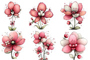 whimsical spring orchid flower clipa, an Illustration by Designworld (Thumbnail 2 of 4)