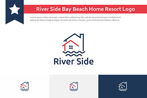 River Side Bay Beach House Home Logo