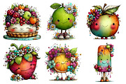 Whimsical Summer Fruit Clipart, a Seasonal Illustration by Daily.Designs (Thumbnail 2 of 5)