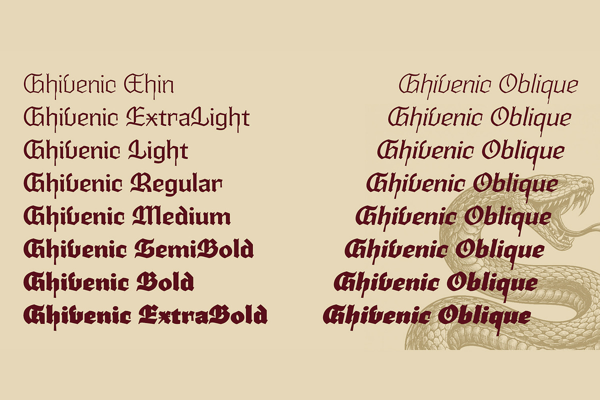 Ghivenic Font Family, a Font by Ridtype Foundry (Photo 4 of 10)