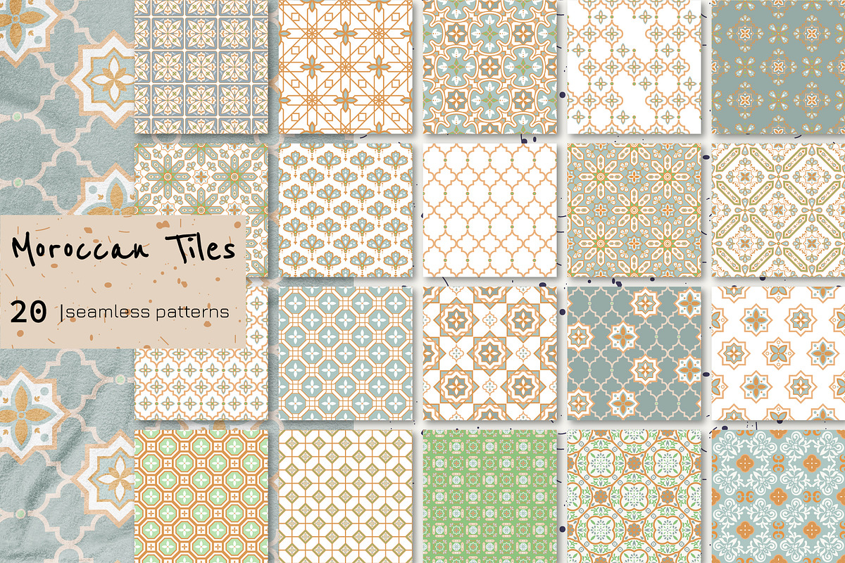 Moroccan Tiles - 20 patterns, a Pattern Graphic by InaCorart (Photo 1 of 6)