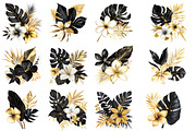 Black and Gold Tropical Clipart, an Illustration by Designworld (Thumbnail 2 of 5)